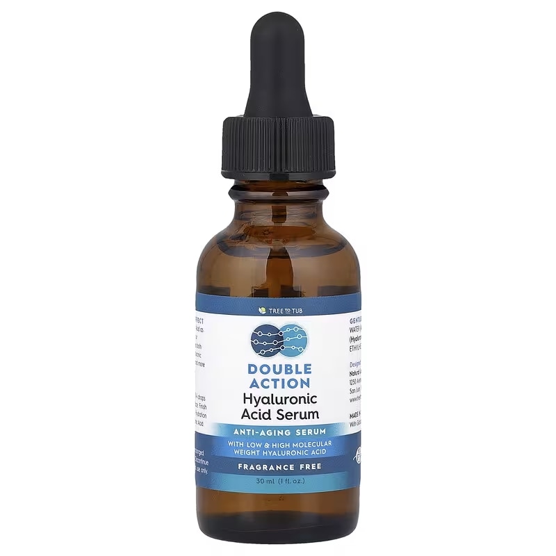 Tree To Tub ダブルアクション ヒアルロン酸美容液 無香料 30ml（1液量オンス）
