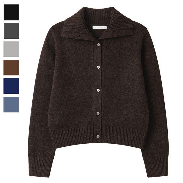 女性ロゼワンポラボタン長袖カーディガンSGW CA Q090ブラウン_P407346694