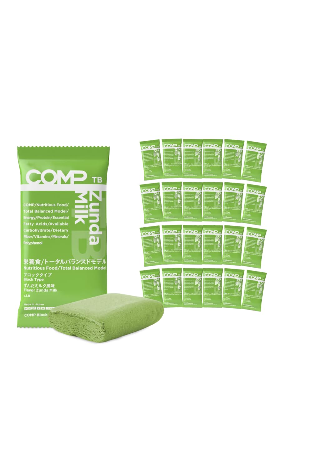 COMP Block TB Zunda Milk v.1.0 24本1箱 バランス栄養食 トータルバランスドモデル 完全食 枝豆パウダー ずんだ 高たんぱく質 必須アミノ酸 必須脂肪酸 食物繊維