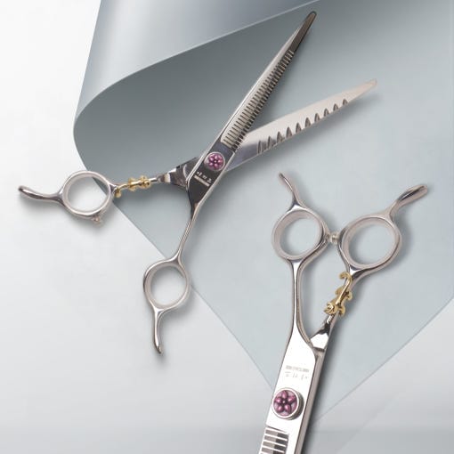 [韓国公式/正規品] アキズ TES-7032F 7インチ ツーエッジ ミンガチョウ 美容仕上げ マジックハサミ 愛犬美容ハサミ 1本