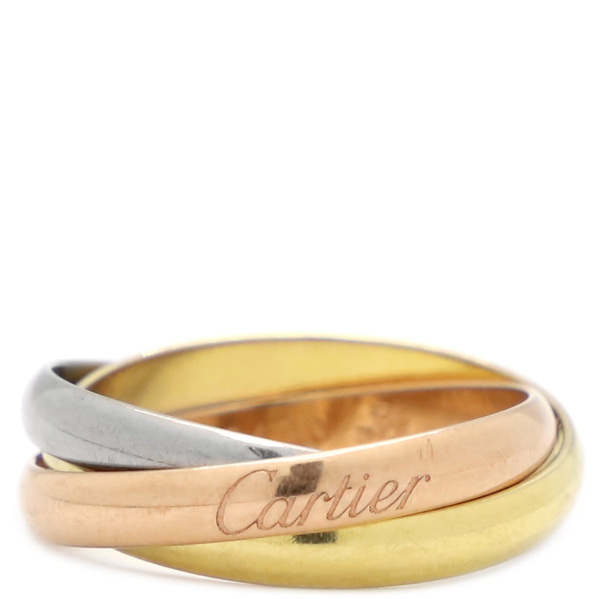 カルティエ Cartier リング 指輪 トリニティSM K18WG K18YG K18PG ホワイトゴールドXイエローゴールドXピンクゴールド #52(JP12) 3連 3カラー 12号【中古】