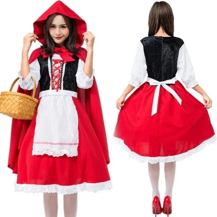 【2点セット】ハロウィン 仮装 レディース 赤ずきん コスチューム コスプレ 仮装 なりきり 衣装 クリスマス コスチューム ハロウィン衣装 カチューシャ 女性 イベント 仮装 パーティーグッズ