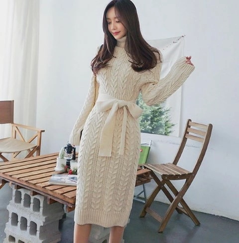 ニットワンピース 厚手 ハイネック 厚手 長袖 スリム 着痩せ カットソー 大きいサイズ レディース 秋冬 結婚式 きれいめ タイト フォーマル 大人 上品 チュニック one-piece