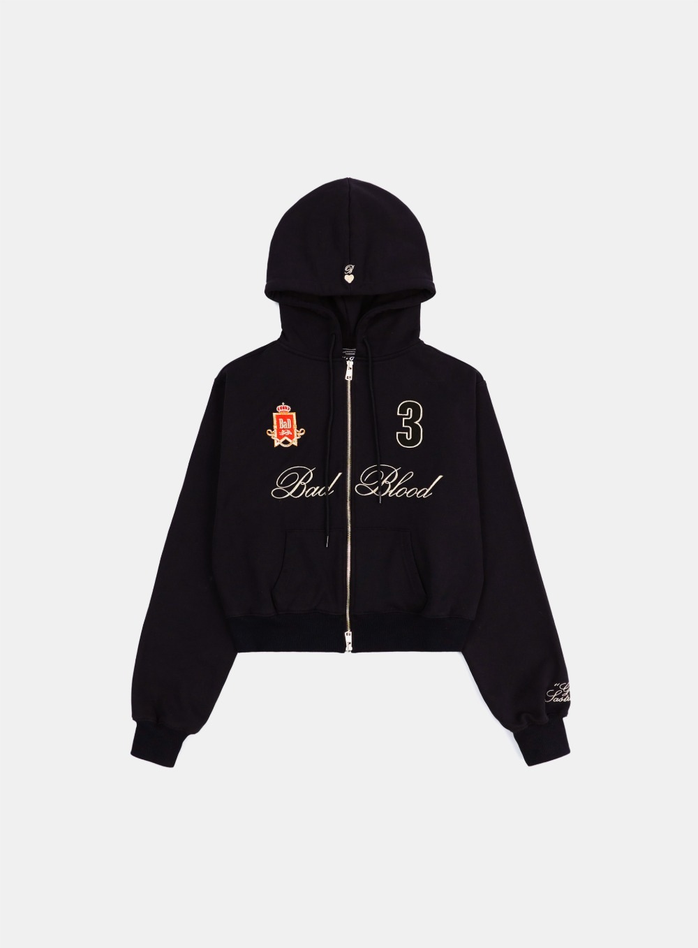 【BADBLOOD】 ROYAL CLASSIC HOODED ZIP-UP : BLACK