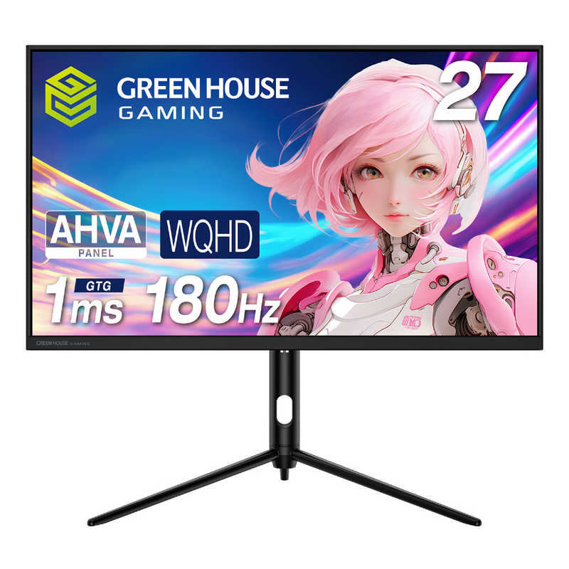 グリーンハウス　27型ワイドゲーミング液晶ディスプレイ ブラック ［27型 /WQHD(2560×1440) /ワイド］　GH-GLCC27WB-BK