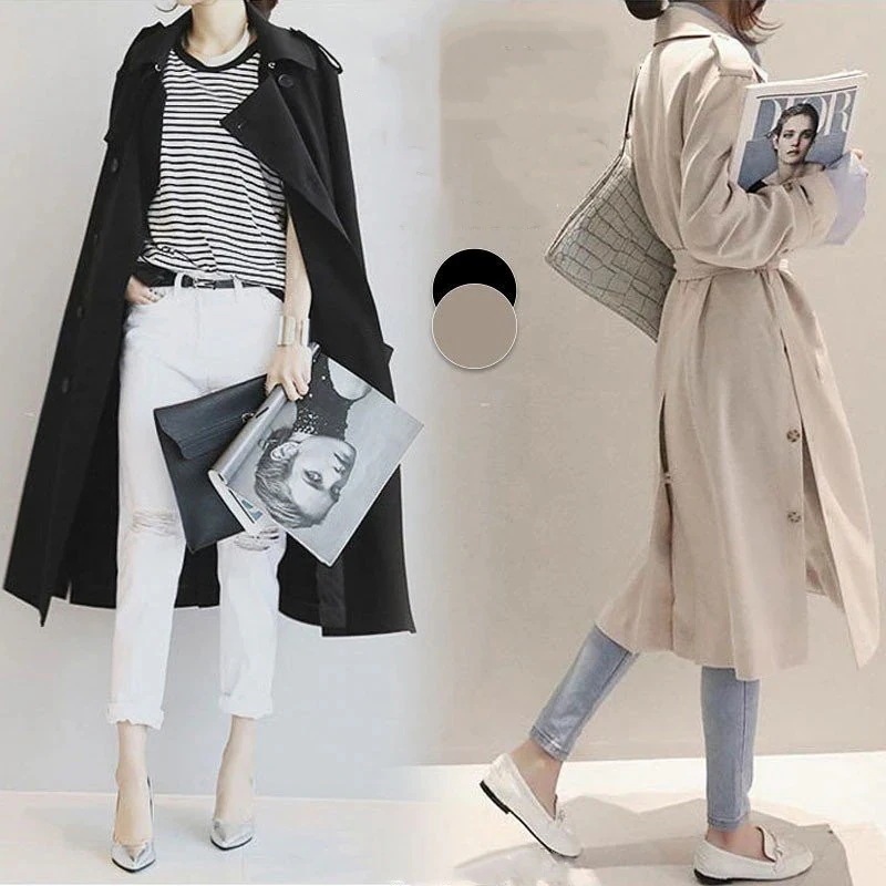 【送料無料】コートレディース春トレンチコートスプリングコートアウターロングコートゆったり大きいサ