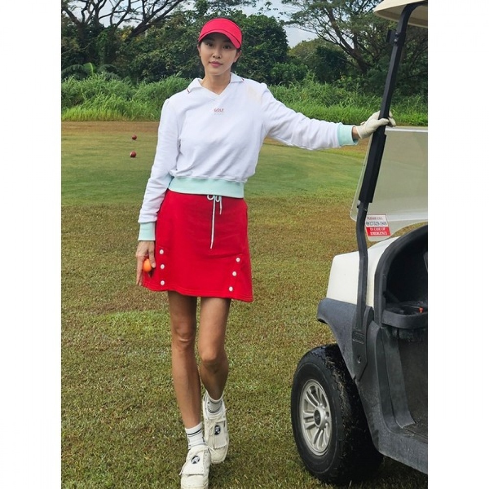 [ラックスゴルフ] ラックスゴルフティーオフレディースラインカラーオープンカラー長袖TシャツTO5S604W