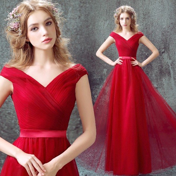 パーティードレス 演奏会 結婚式 カラードレス ロング 安い イブニングドレス 二次会 花嫁 フォーマルドレス 発表会 aラインドレス 赤 コンサート 大きいサイズ