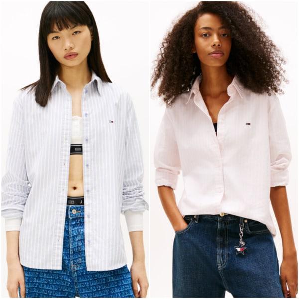 女性レギュラーオックスフォードストライプシャツ T32G0WSH11TWT1 TOMMY JEANS