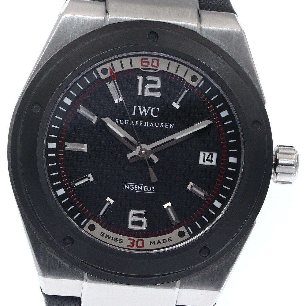 ベルト訳あり IWC IWC SCHAFFHAUSEN IW323401 インヂュニア デイト 自動巻き メンズ 保証書付き_880347【中古】