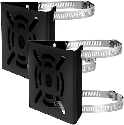 他サイト： 防犯カメラ 取り付け ブラケット 取り付け金具 監視カメラ 架台 円柱・角柱・ブラック(ブラック)の商品画像