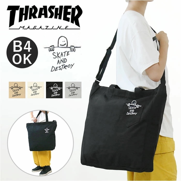 THRASHER スラッシャー ショルダートート L 通販 ショルダーバッグ ショルダーバック ショルダー トートバッグ トートバック トート ショルダートートバッグ ショルダートートバック 2WAY