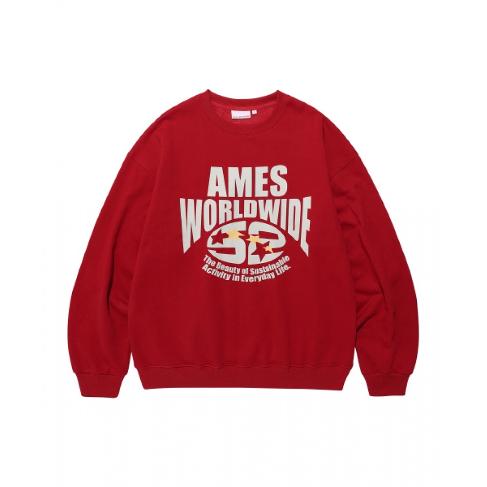 エイムズワールドワイドロゴタイポグラフィックセーターレッド (AM2EFUM440A)