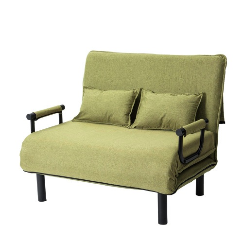 【国内発送】1116【グリーン】折りたたみソファー ソファベッド　2人掛け 省スペース　硬め