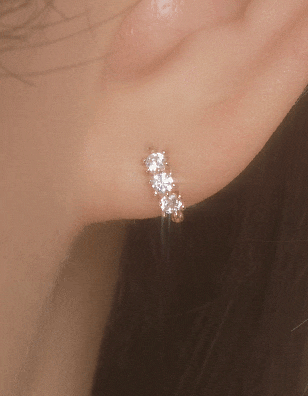 14k post プリット ワンタッチ リングピアス