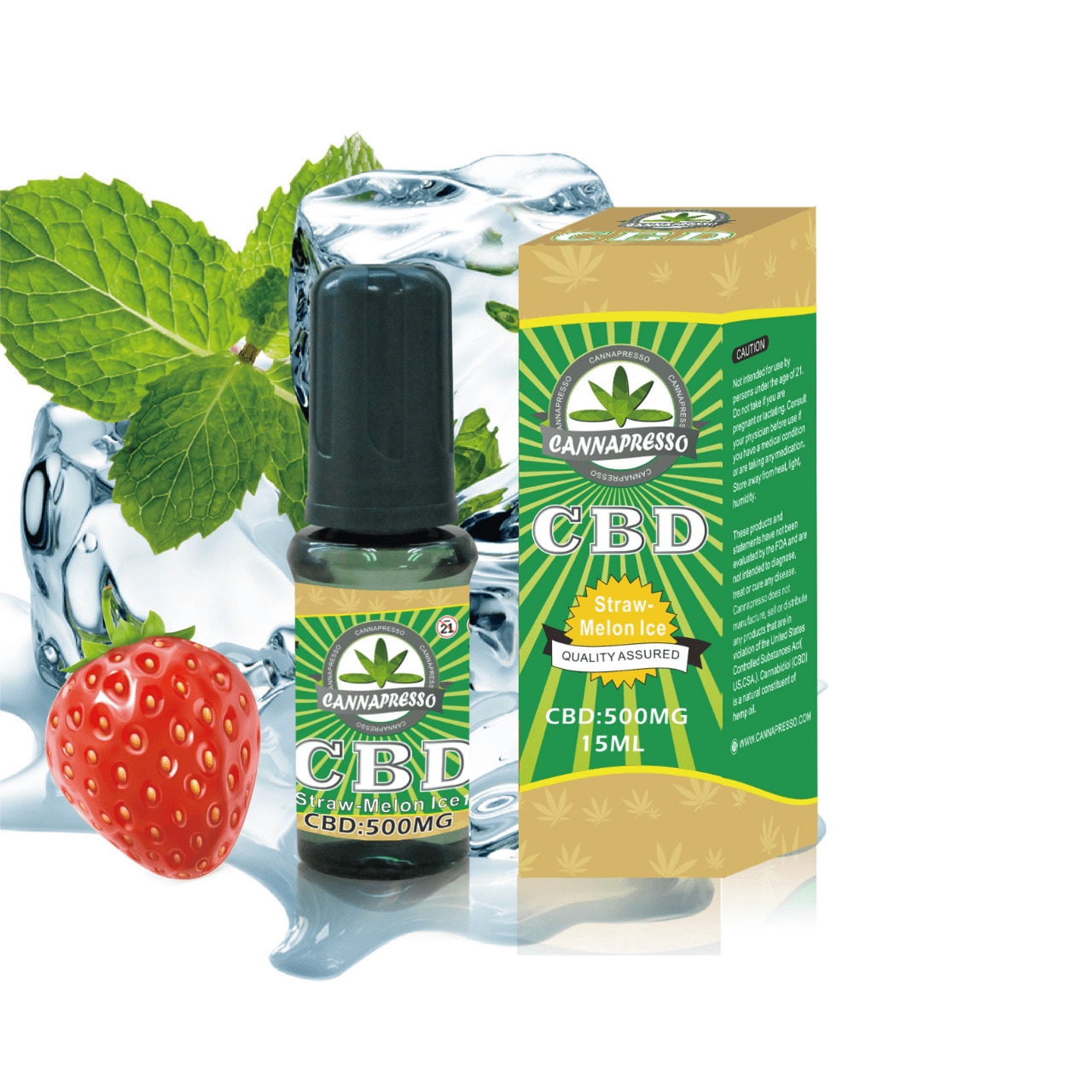 CBDリキッド500mg/15ml：ストローメロンアイス