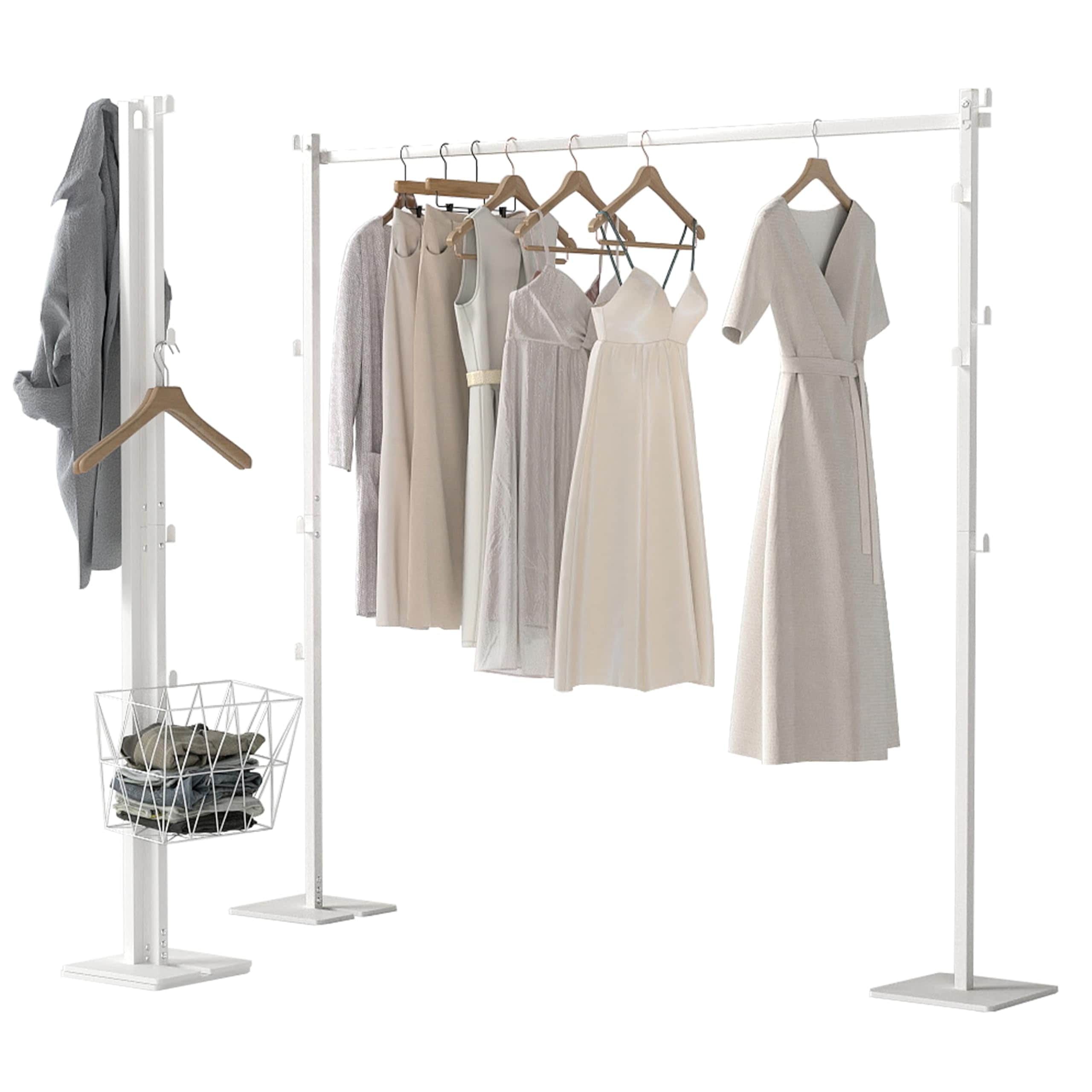 BAOYOUNI 折り畳み 室内干し コンパクト収納 使用時：約W173×D25×H160cm 組み立て簡単 ホワイト 3WAY 物干しスタンド 6,013円