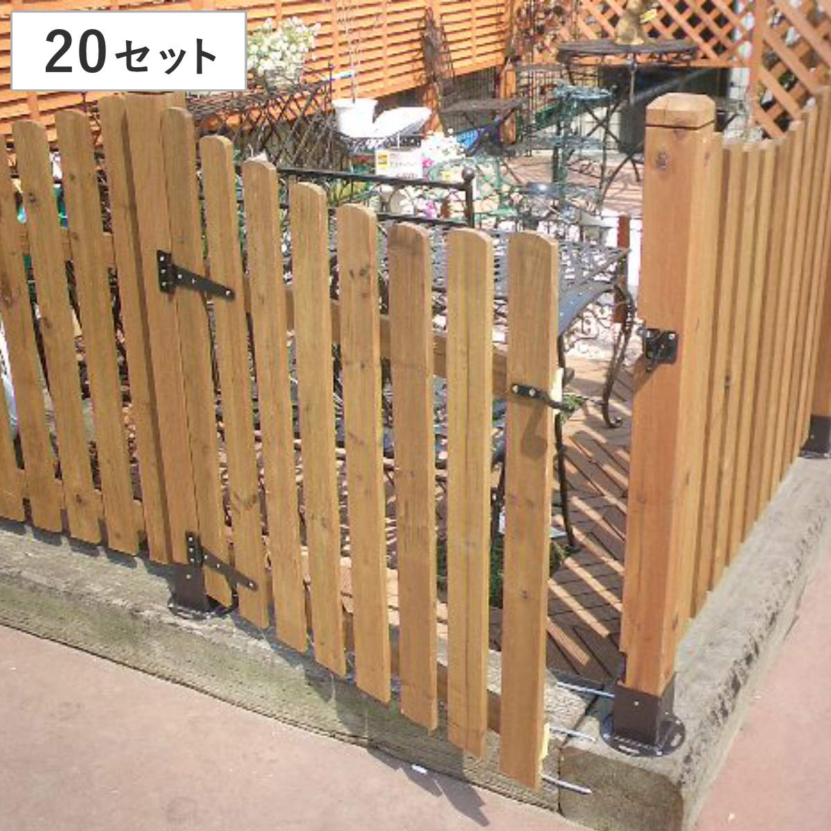 固定金具 ゲート金具 ラティス フェンス用 20セット 部品 金具 固定 ゲート パーツ ラティス用 フェンス 取り付け バルコニーフェンス ガーデニング 目隠し ガーデンフェンス