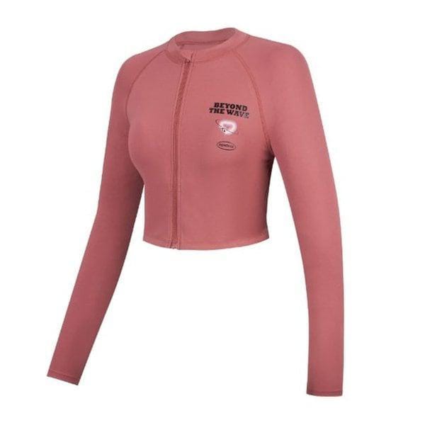 女性 ハートプラネット クロップ ラッシュガード ブラウン RN-CS2E953-BR