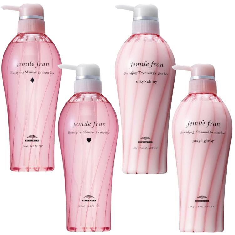 各1個セット 3種類からそれぞれ選べる ジェミールフラン シャンプー 500ml ＋ トリートメント 500g セット ハート ダイヤ シルキーシャイニー ジューシーグロッシー ヘアケア