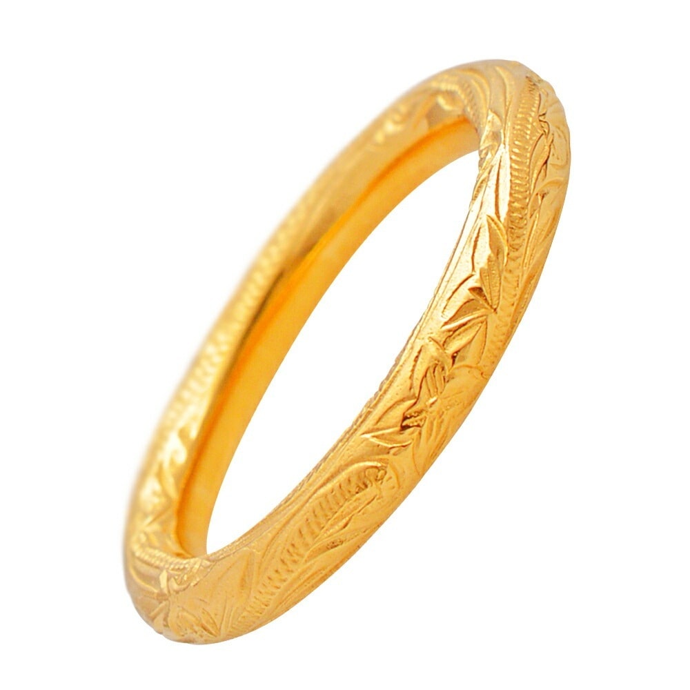 リング サージカルステンレス ハワイアンジュエリー 甲丸 スクロール ナル 波 プルメリア