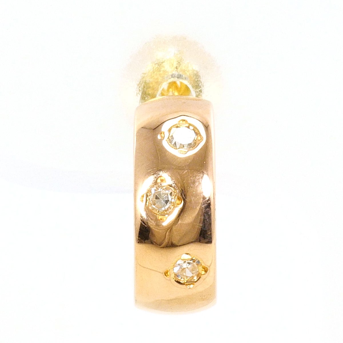 K18 18金 YG イエローゴールド ピアス(片耳) ダイヤモンド（ct刻印なし） 総重量約0.8g レディース 中古
