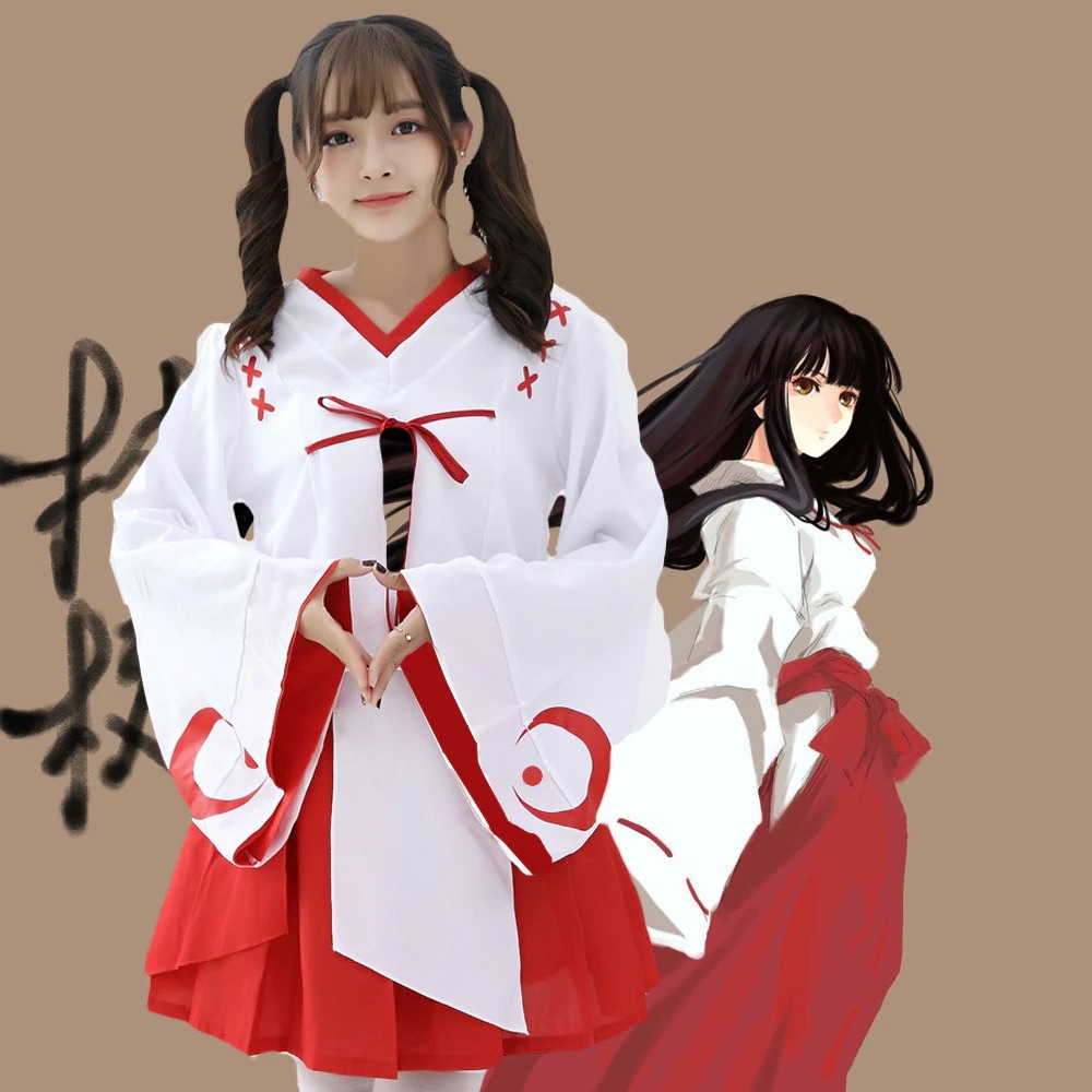 桔梗（巫女）コスプレ衣装 浴衣 アニメ新作 レディースセット 三日月和風改良版
