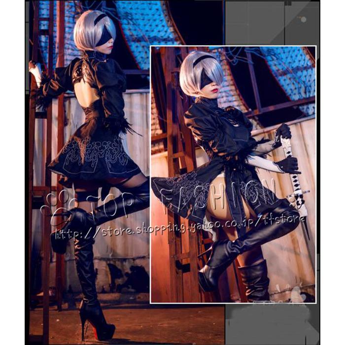 【品質良い 大好評中】NieR Automata ニーア オートマタ 2B ヨルハ二号B型 イベント コスチュームコスプレ衣装 変装 靴 道具 cosplay イベント アニメ クリスマス