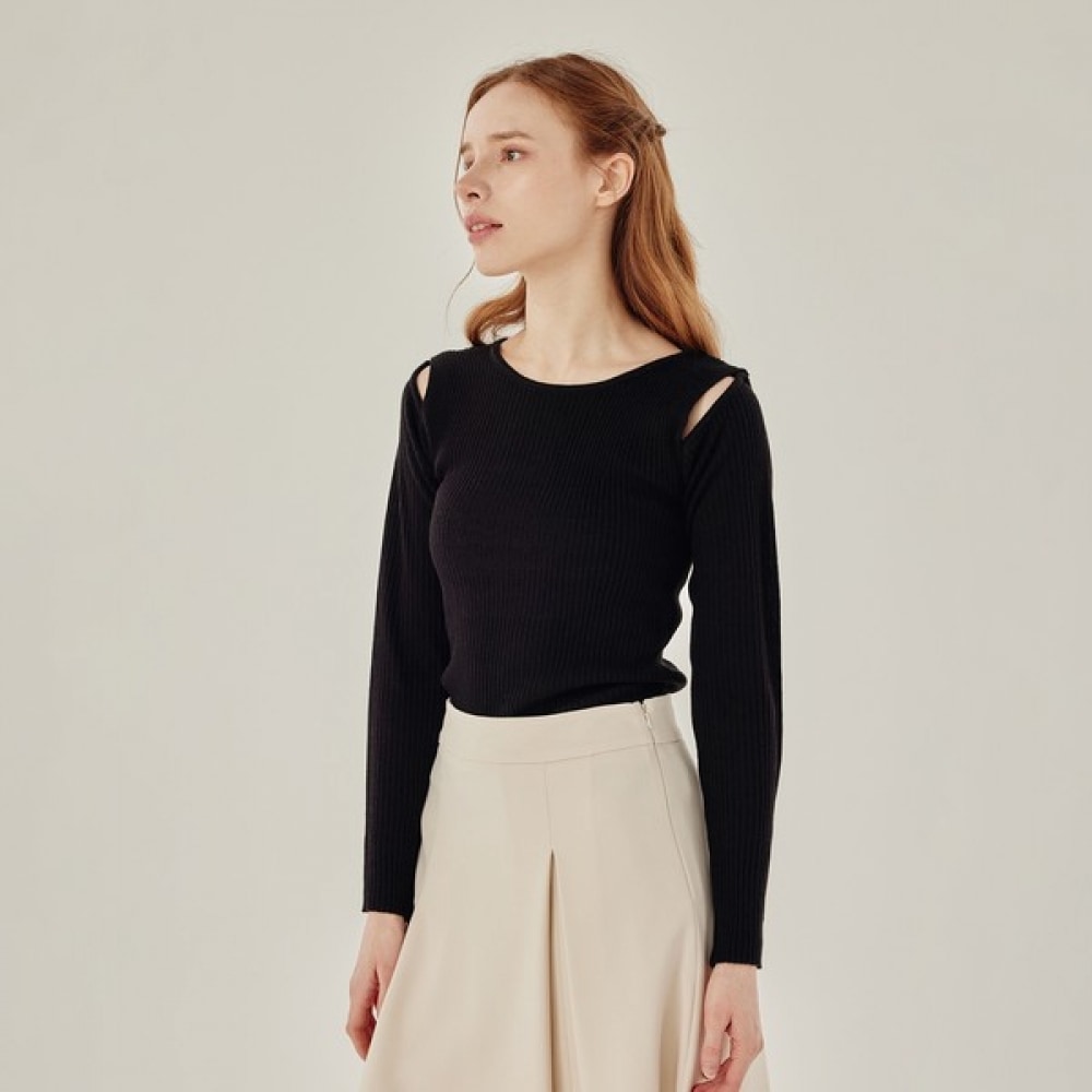 (リアーナニューヨーク) ショルダースリットラウンドニット RRBKPO010