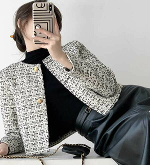 ツイードジャケットレディース入学式卒業式入園式卒園式アウター長袖ジャケットノーカラーツイードフォーマルオフィスママスーツ結婚式卒業式スーツお宮参り七五三母親春秋冬20304050