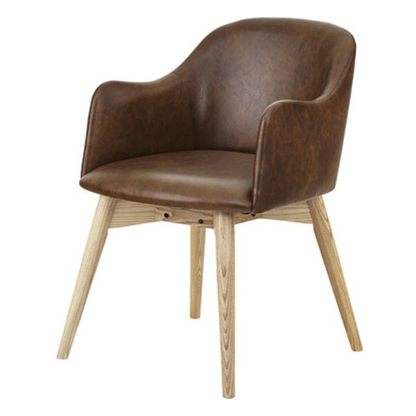 カラメリ チェア ナチュラル/ダークブラウン 幅50×奥行き55×高さ73×座面高43cm KRM-010DB