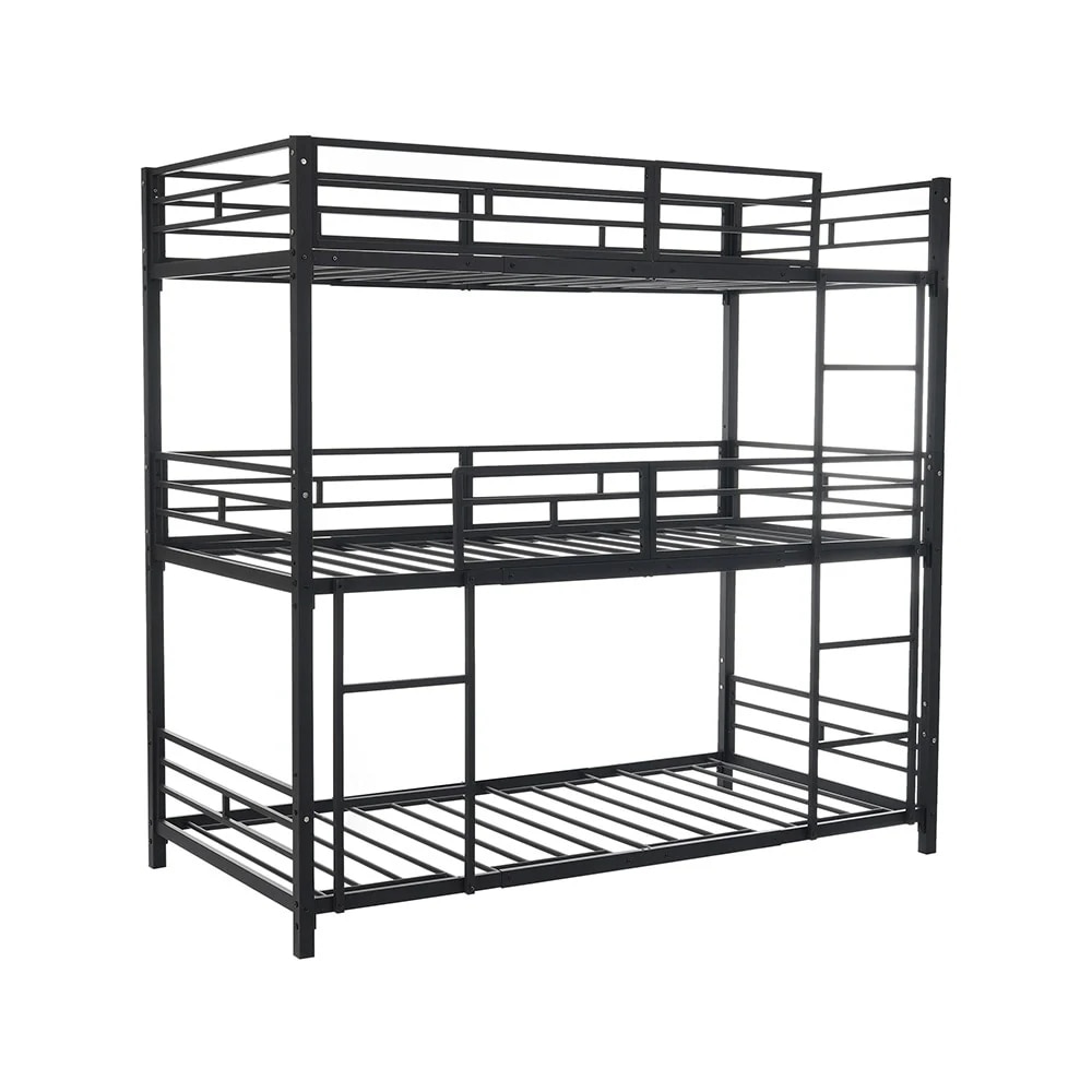 【国内即日発送】三段ベッド 子供 パイプ 三段ベッド 大人用 シングル ベッド パイプベッド 3段ベッド 分離可能 パイプベッド スチールベッド 二段ベッド 新作 コンパクト 省スペース 寮 ブラック