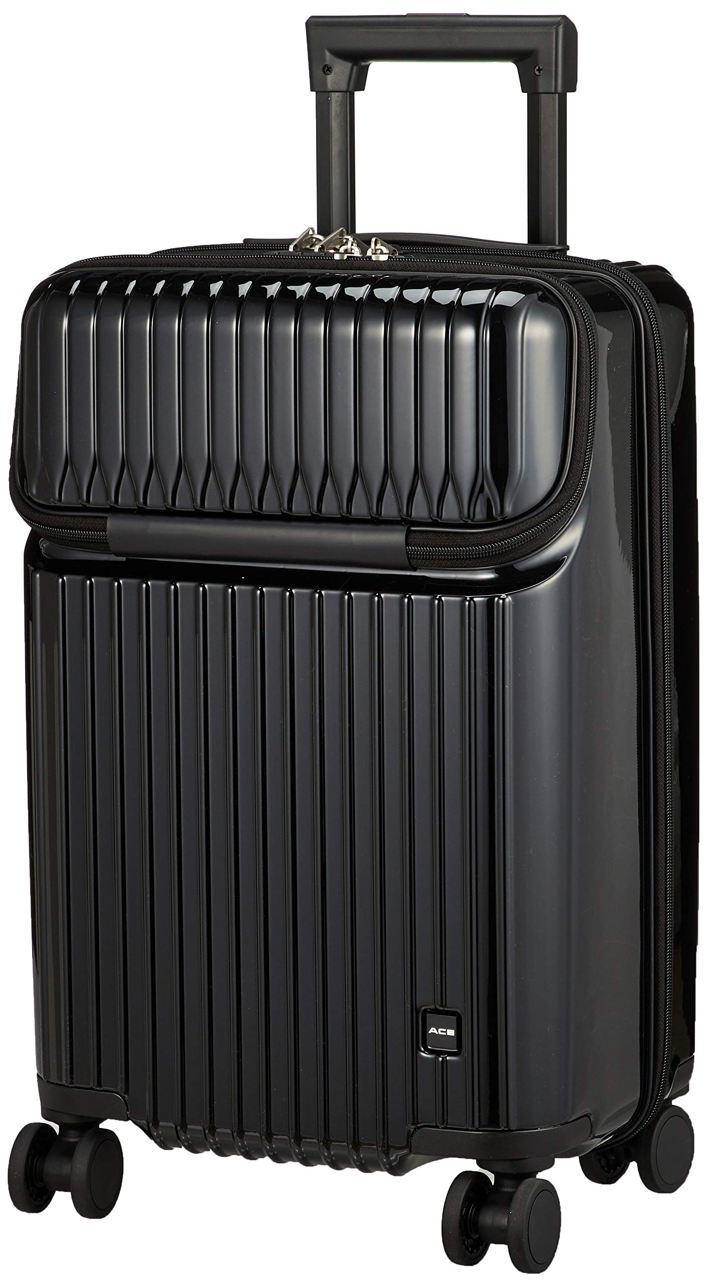 ACE(エース) スーツケース 機内持ち込み sサイズ 1泊2日 2泊3日 34L フロントポケット キャリーケース タッシェ No.06536 ブラック