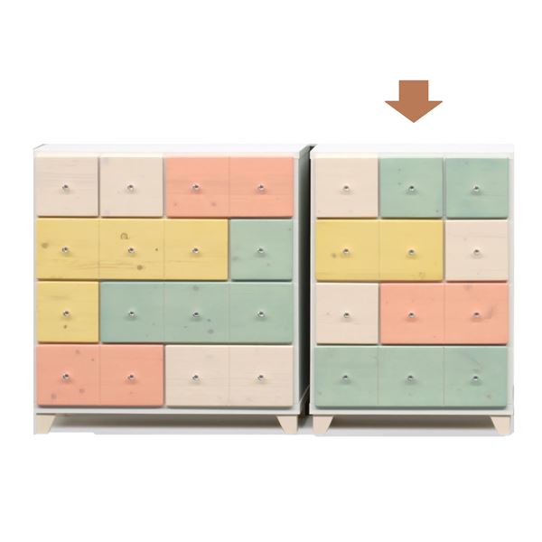 日本製 天然木 チェスト ４段 57.5cm幅 マルチカラー 完成品 タンス 衣類収納 引出し収納