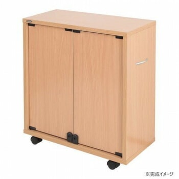 同人誌専用押し入れ収納ワゴン 片面扉タイプ ナチュラル DSW-T6027N