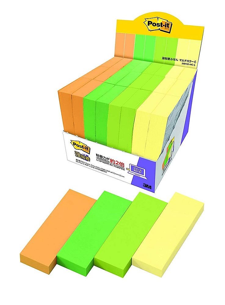（まとめ買い）ポストイット 強粘着ふせん マルチカラー6 増量パック 75x25mm 90枚x24パッド 5001SS-MC-6 [x3]