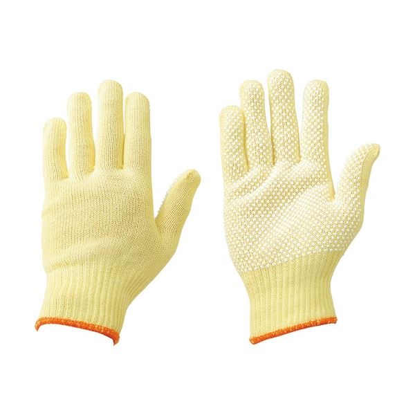 （まとめ）赤尾 ケブラー編手袋 10G-P フリー イエロー/オレンジ 1双[x5]