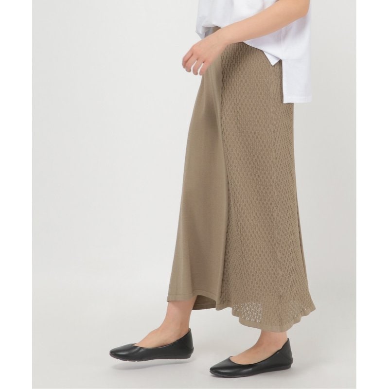 ニット切り替えロングスカート