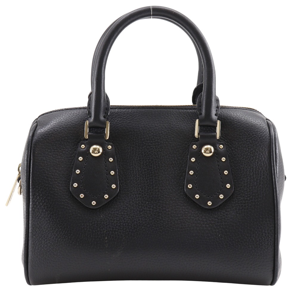 ミニボストン ハンドバッグ レザー 黒 レディース 中古品