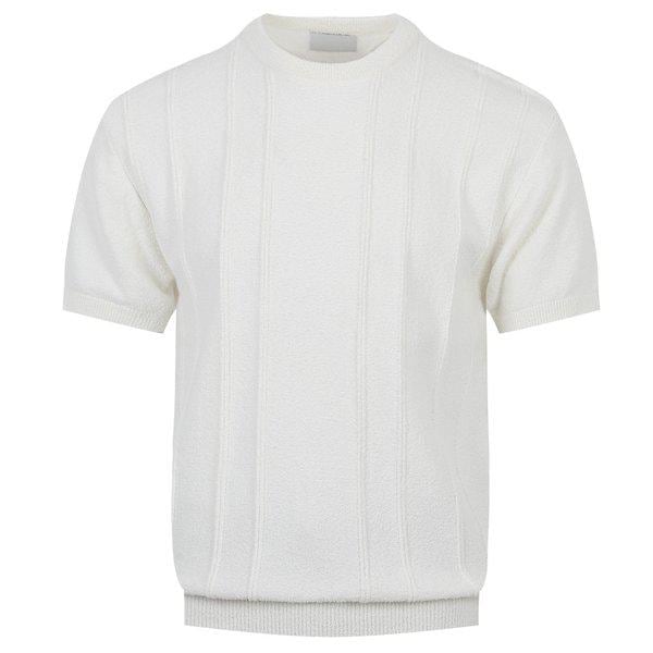 メンズ ベニス ライン ブークレ ラウンド 半袖 ニットTシャツ AT-KNH-Q035-アイ
