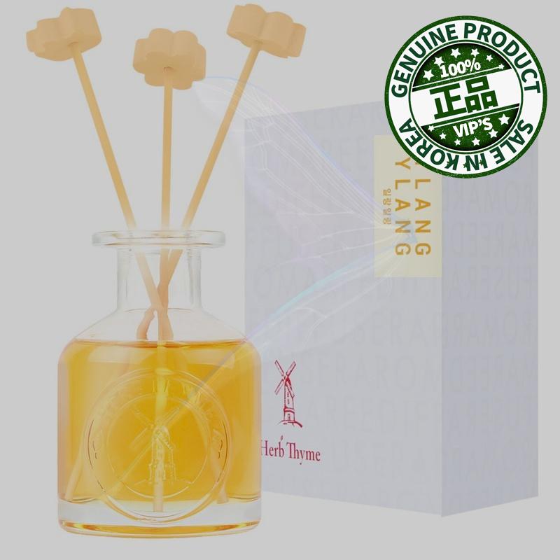 ハーブタイムNEW屋内用ディフューザー130ml+フラワー石膏ランダム発送4p+繊維スティック5pギフトセット/イランイラン/1個