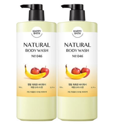 ハッピーバス本当にしっとりとした穏やかな弱酸性ボディウォッシュ大容量900gアップルバナナ香1口+1口