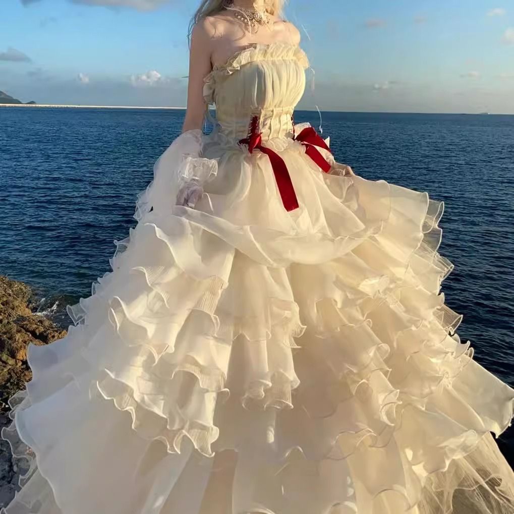 【2枚購入で 3oo円OFF！】女子学生のためのプリンセスドレス大人のアート試験卒業式バンケットバースデースカート 7,374円