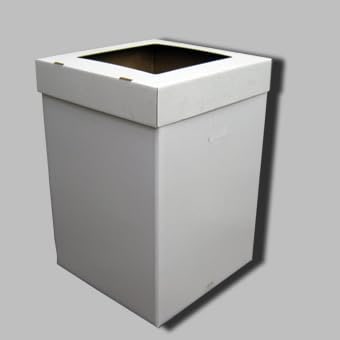 ノーブランド品大型ダンボールゴミ箱120Lゴミ袋対応フタセット野外イベント・お祭り用・使い捨てゴミ箱5 白無地