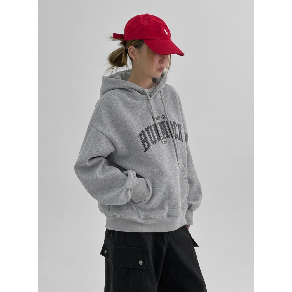 ブラックアップリジェマン起毛プリントパーカー