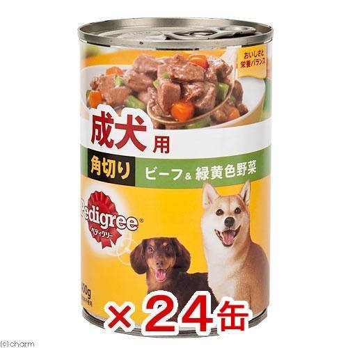 成犬用　角切り　ビーフ＆緑黄色野菜　４００ｇ　２４缶　ドッグフード　ＣＲＣ45―08―45―30―10