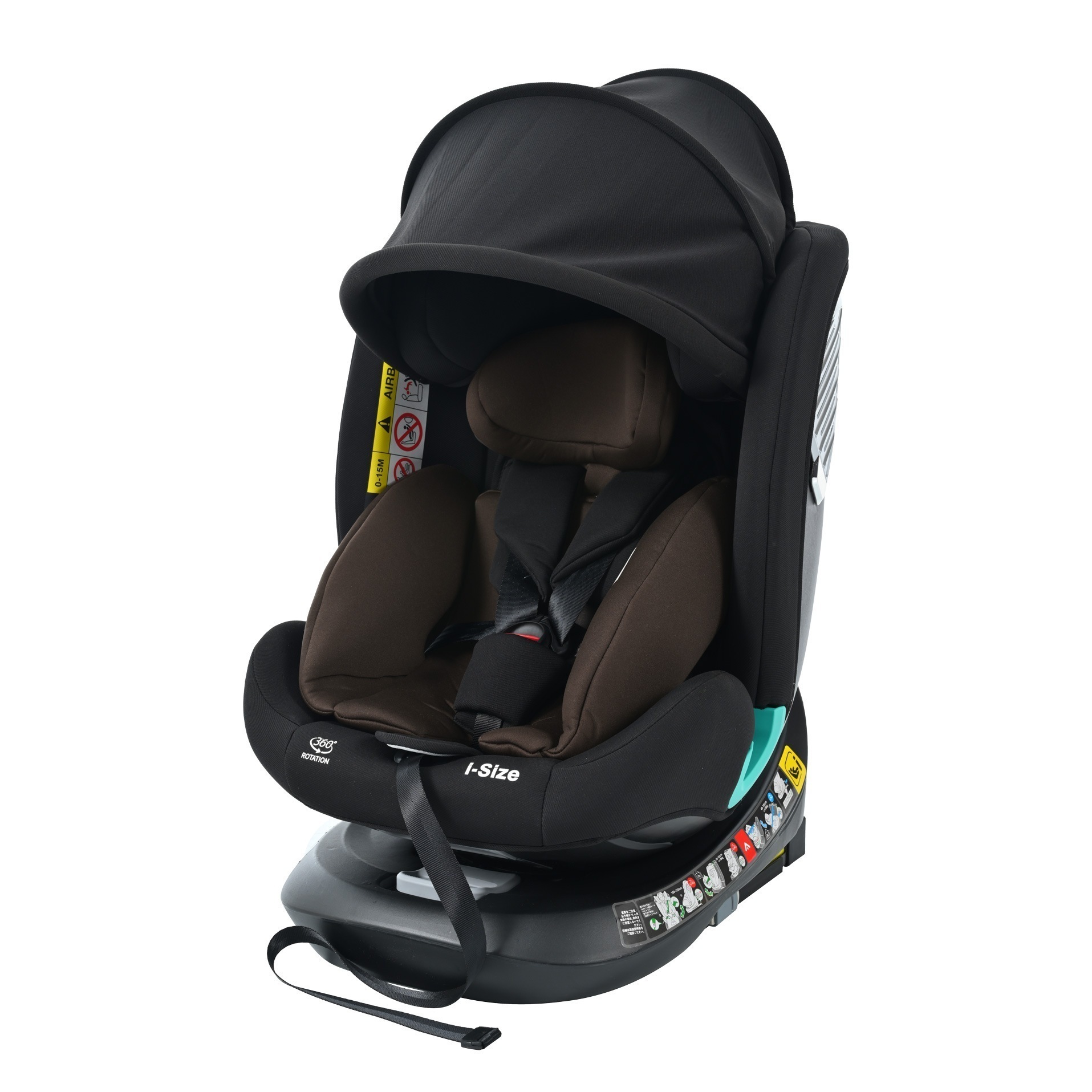 【本日限り激安SALE】【トップテザー】チャイルドシート 新生児 ISOFIX 0歳～12歳 360度回転式 40～150cm ジュニアシート 調節可能 洗える キャノピー付き ベビーシート ドリンク