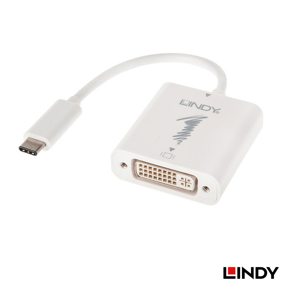 【43191】 LINDY 0.15m USB3.1 Type-C to DVI変換アダプタケーブル Thunderbolt 3互換