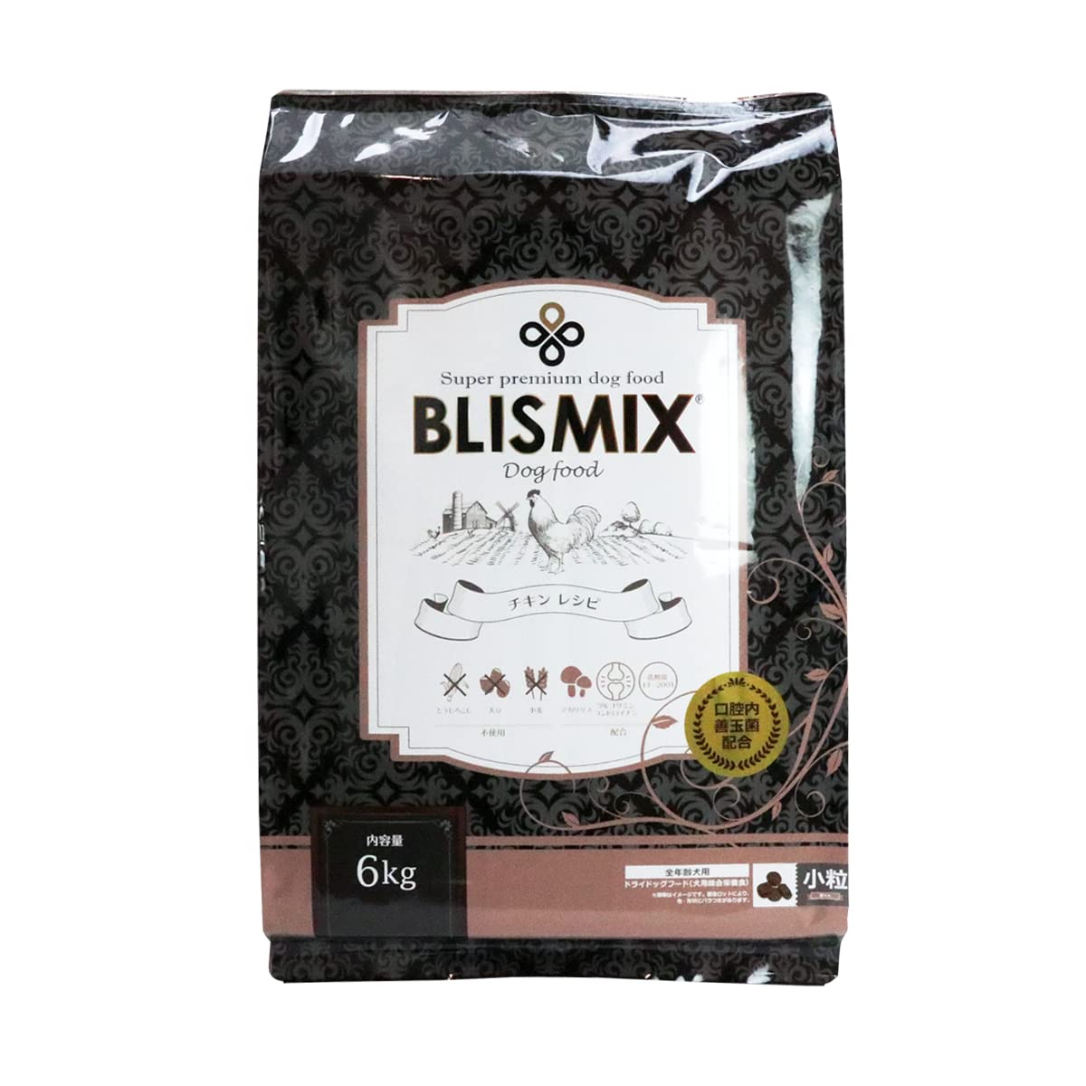 ブリスミックス チキンレシピ 小粒 6kg BLISMIX ドッグフード 鶏 乳酸菌 成犬 子犬 高齢犬 ドライフード