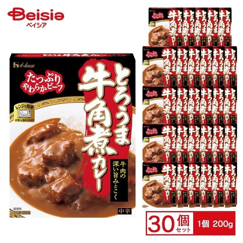 ハウス とろうま牛角煮カレー 中辛 200g×30個 ケース販売 まとめ買い